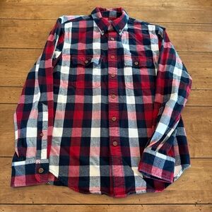 Abercrombie & Fitch Men's Flannel Long Sleeve Shirt Size Small Red/Blue/White